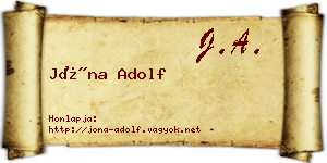 Jóna Adolf névjegykártya
